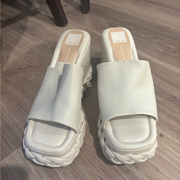 Dolce Vita Shoes - Dolce Vita Cream Woven Wedge Mules